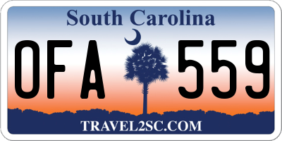 SC license plate OFA559