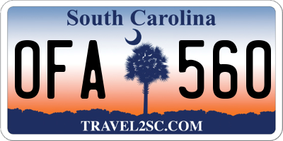 SC license plate OFA560