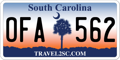 SC license plate OFA562