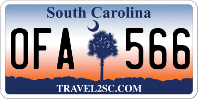 SC license plate OFA566