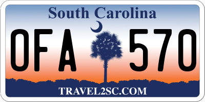 SC license plate OFA570