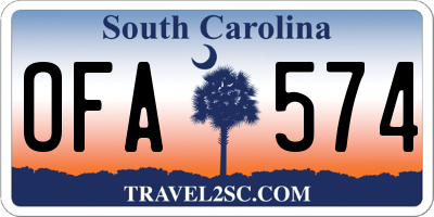 SC license plate OFA574