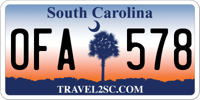 SC license plate OFA578