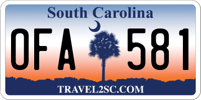 SC license plate OFA581