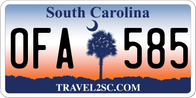 SC license plate OFA585