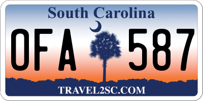 SC license plate OFA587