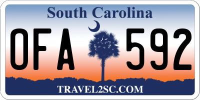 SC license plate OFA592