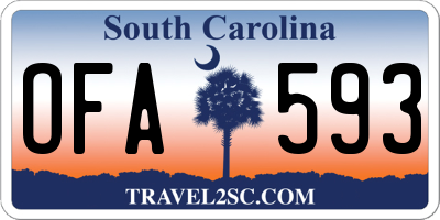 SC license plate OFA593