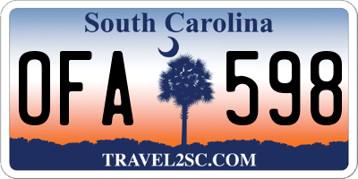 SC license plate OFA598