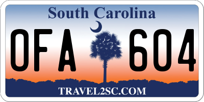 SC license plate OFA604