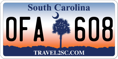 SC license plate OFA608