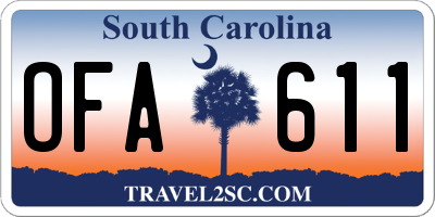 SC license plate OFA611