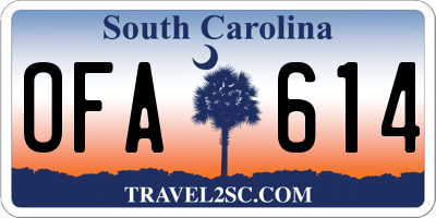 SC license plate OFA614