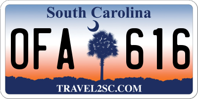SC license plate OFA616