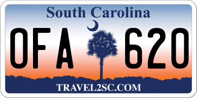 SC license plate OFA620