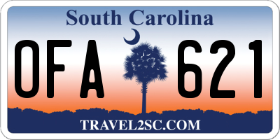 SC license plate OFA621