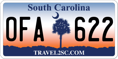 SC license plate OFA622
