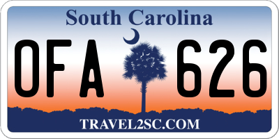 SC license plate OFA626