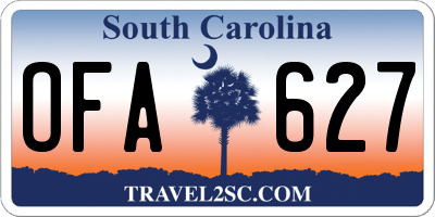 SC license plate OFA627