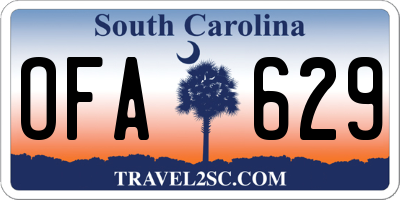 SC license plate OFA629