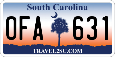 SC license plate OFA631