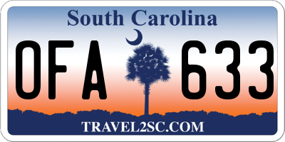 SC license plate OFA633