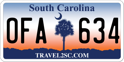 SC license plate OFA634