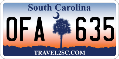 SC license plate OFA635