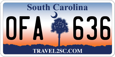 SC license plate OFA636