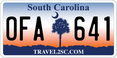 SC license plate OFA641