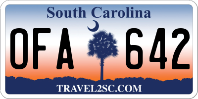 SC license plate OFA642