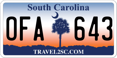 SC license plate OFA643