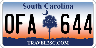SC license plate OFA644