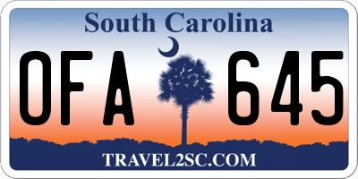 SC license plate OFA645