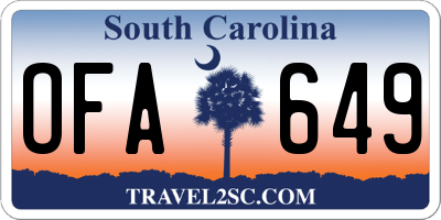 SC license plate OFA649