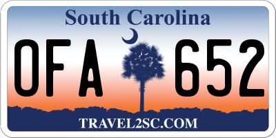 SC license plate OFA652