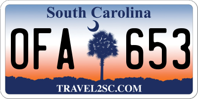 SC license plate OFA653