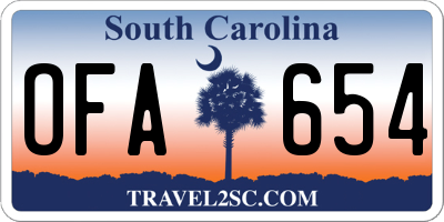 SC license plate OFA654