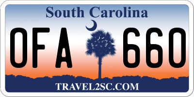 SC license plate OFA660