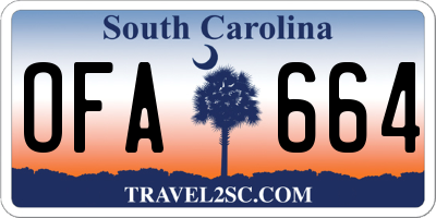 SC license plate OFA664