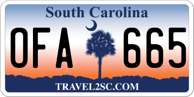 SC license plate OFA665