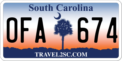 SC license plate OFA674