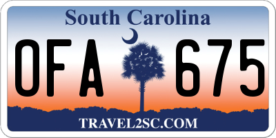 SC license plate OFA675