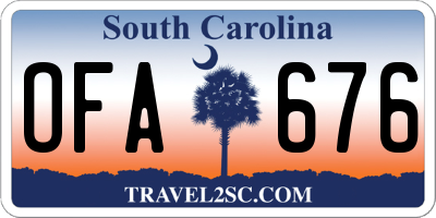 SC license plate OFA676