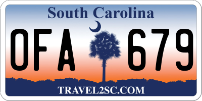 SC license plate OFA679