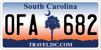 SC license plate OFA682