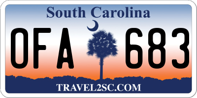 SC license plate OFA683