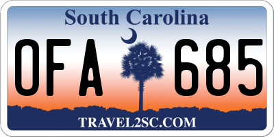 SC license plate OFA685