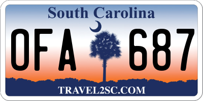 SC license plate OFA687