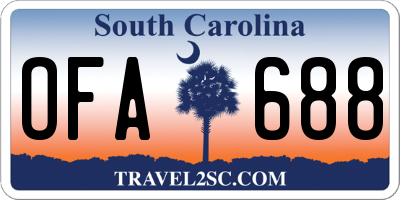 SC license plate OFA688